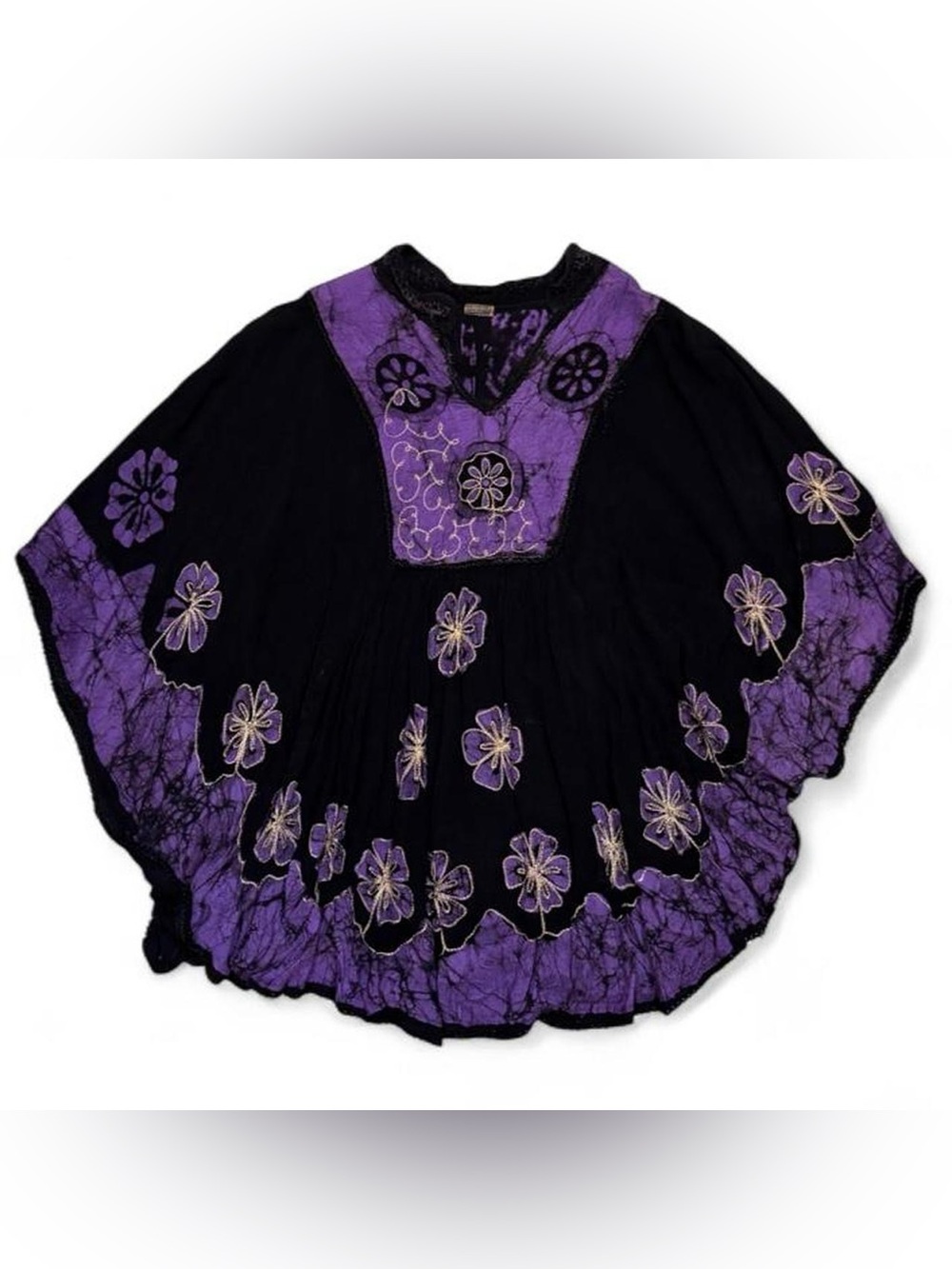 Made in India poncho embroidery flowy top